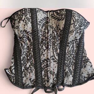 Shirley of Hollywood Black and White Lace Bustier